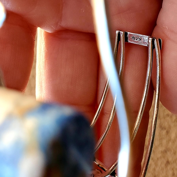 New Unique Cylinder Shaped Mosaic Jasper 925 Silver Bracelet. - Picture 4 of 12